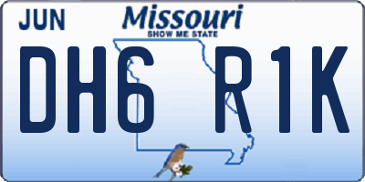 MO license plate DH6R1K