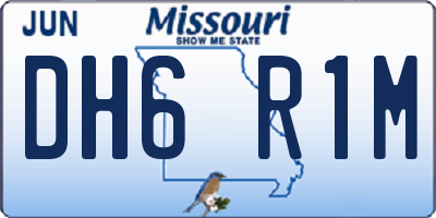 MO license plate DH6R1M
