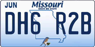 MO license plate DH6R2B