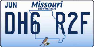 MO license plate DH6R2F