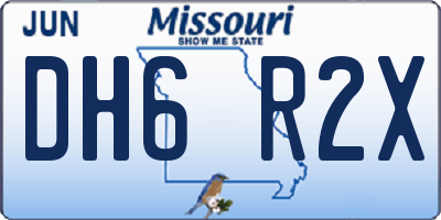 MO license plate DH6R2X