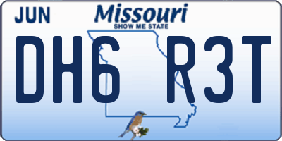 MO license plate DH6R3T