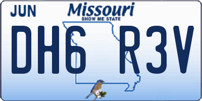 MO license plate DH6R3V