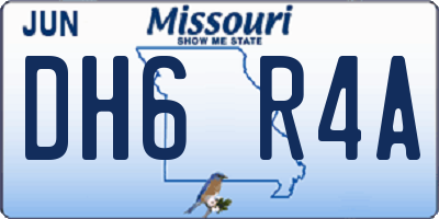 MO license plate DH6R4A
