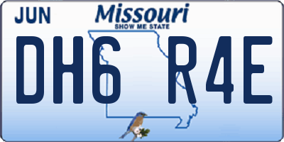 MO license plate DH6R4E