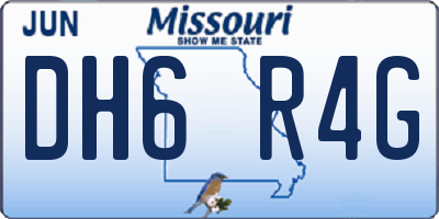 MO license plate DH6R4G