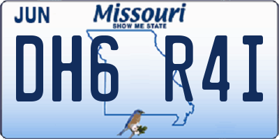 MO license plate DH6R4I