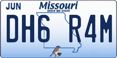 MO license plate DH6R4M