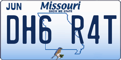 MO license plate DH6R4T