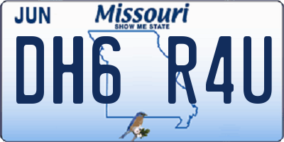 MO license plate DH6R4U