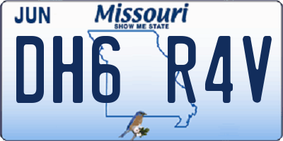 MO license plate DH6R4V