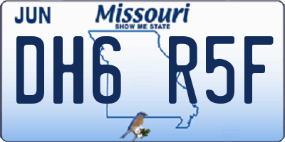 MO license plate DH6R5F