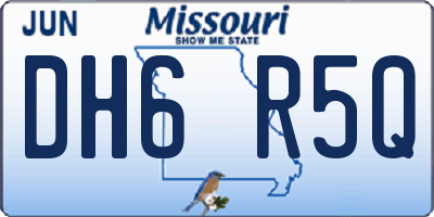MO license plate DH6R5Q