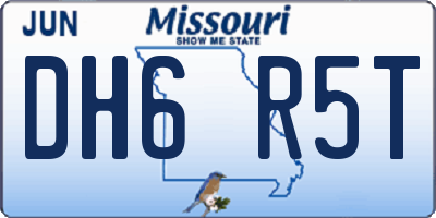 MO license plate DH6R5T
