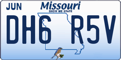 MO license plate DH6R5V