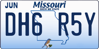 MO license plate DH6R5Y