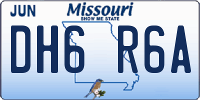 MO license plate DH6R6A