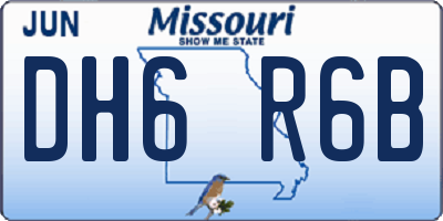 MO license plate DH6R6B