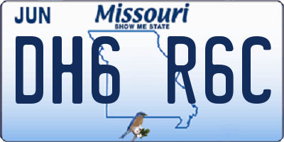 MO license plate DH6R6C