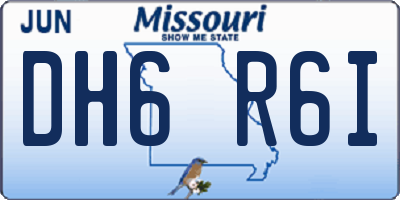 MO license plate DH6R6I
