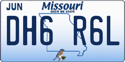 MO license plate DH6R6L