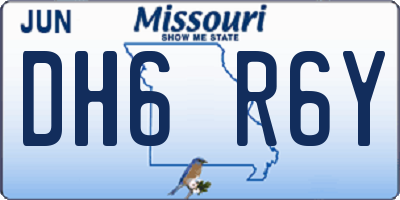 MO license plate DH6R6Y
