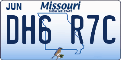 MO license plate DH6R7C