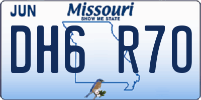 MO license plate DH6R7O
