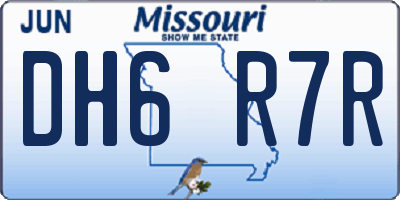 MO license plate DH6R7R