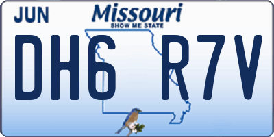 MO license plate DH6R7V