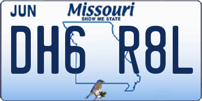 MO license plate DH6R8L