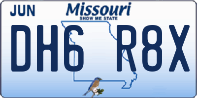 MO license plate DH6R8X