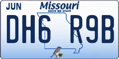MO license plate DH6R9B