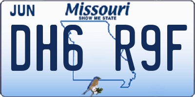 MO license plate DH6R9F