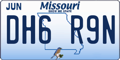 MO license plate DH6R9N