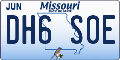 MO license plate DH6S0E