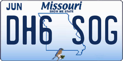 MO license plate DH6S0G