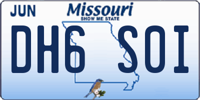 MO license plate DH6S0I