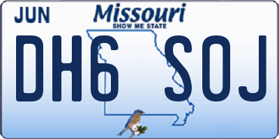 MO license plate DH6S0J