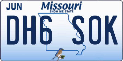 MO license plate DH6S0K