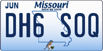 MO license plate DH6S0Q