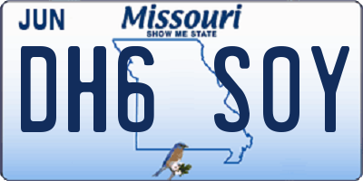 MO license plate DH6S0Y