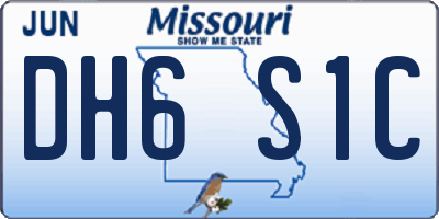 MO license plate DH6S1C