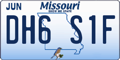 MO license plate DH6S1F