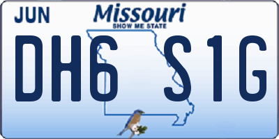MO license plate DH6S1G