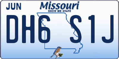 MO license plate DH6S1J