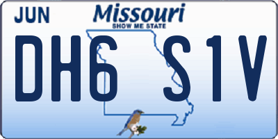 MO license plate DH6S1V