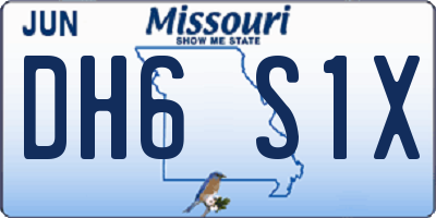 MO license plate DH6S1X
