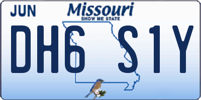 MO license plate DH6S1Y