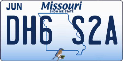 MO license plate DH6S2A